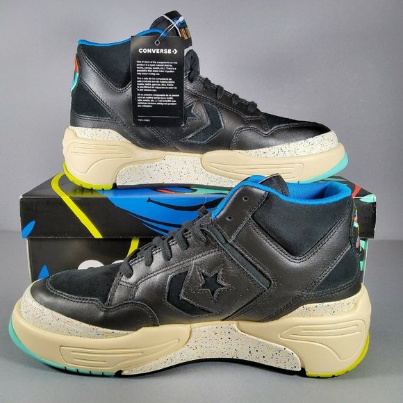 Converse Weapon CX High Peace & Unity Shoes Sneakers Black Cream 172194C Size 10 - Picture 2 of 7